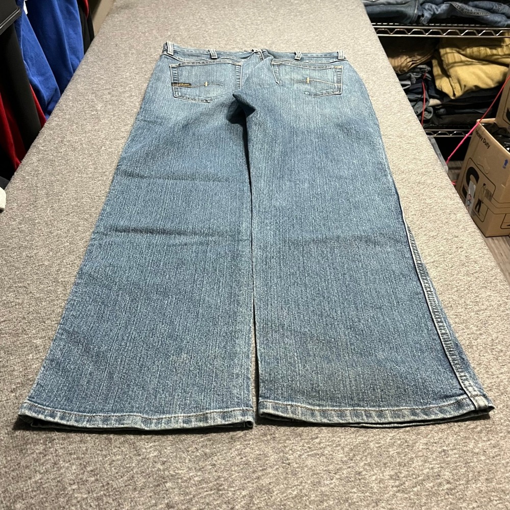 Ariat Rebar M4 Low Rise Boot Cut Jeans Mens 34x32 Blue Medium Wash Workwear - Picture 2 of 5